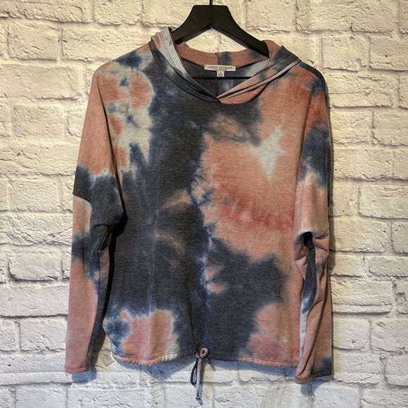 Green Envelope Tops Green Envelope Tie Dye Hoodie Popover Sweatshirt Size Large Poshmark